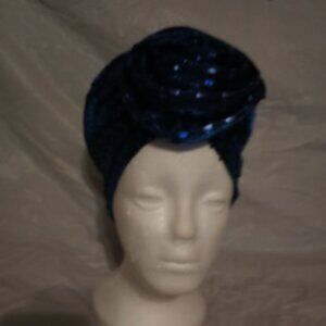 SUMMER CLEARANCE -- ROYAL BLUE TURBAN TOPPER FOR CHURCH, WEDDINGS AND EVENTS